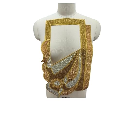 DIY selbstklebende Rückseite for Aufbügeln, Diamant, glänzend, falsches Halsband, Dekoration, stilvolles Halsband-Zubehör(Gold1) von YOPI