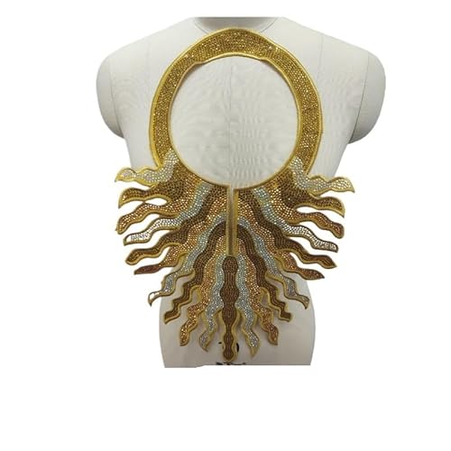 DIY selbstklebende Rückseite for Aufbügeln, Diamant, glänzend, falsches Halsband, Dekoration, stilvolles Halsband-Zubehör(Gold4) von YOPI
