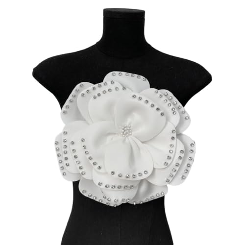 Haarschmuck mit großen Blumen und Perlen for Kleider und Hemden – elegante Corsagen-Dekoration(Weiß) von YOPI