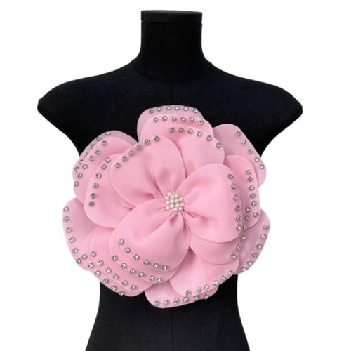 Haarschmuck mit großen Blumen und Perlen for Kleider und Hemden – elegante Corsagen-Dekoration(pink) von YOPI