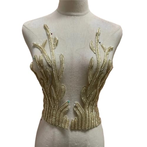 Handgefertigte Corsage mit Reisperlen und Spitzenrand for DIY-Bastelprojekte(Antique silver) von YOPI