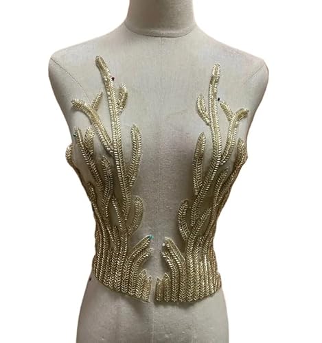 Handgefertigte Corsage mit Reisperlen und Spitzenrand for DIY-Bastelprojekte(Copper) von YOPI