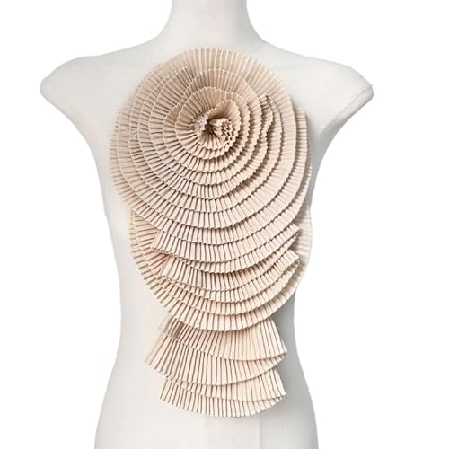 Handgefertigte mehrlagige Blumenbrosche for Damen | Elegante Stoff-Anstecknadeln for besondere Anlässe(Khaki) von YOPI