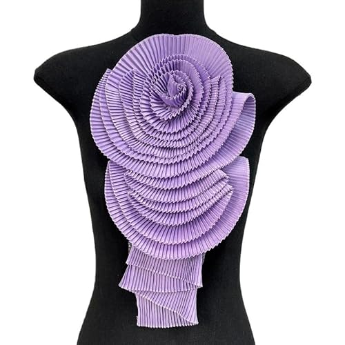 Handgefertigte mehrlagige Blumenbrosche for Damen | Elegante Stoff-Anstecknadeln for besondere Anlässe(Lila) von YOPI