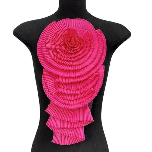 Handgefertigte mehrlagige Blumenbrosche for Damen | Elegante Stoff-Anstecknadeln for besondere Anlässe(Rose Red) von YOPI