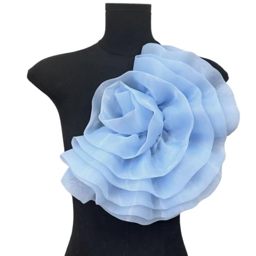 Handgemachte Organza-Blumen-Corsage for Kleidung, Bademode und Kopfschmuck – DIY-Blumenaccessoires(Blue) von YOPI