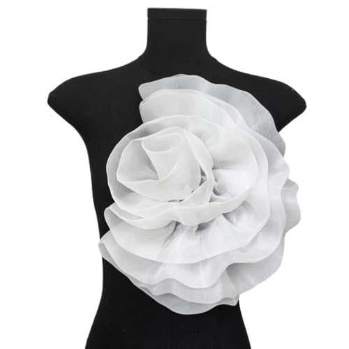 Handgemachte Organza-Blumen-Corsage for Kleidung, Bademode und Kopfschmuck – DIY-Blumenaccessoires(Weiß) von YOPI