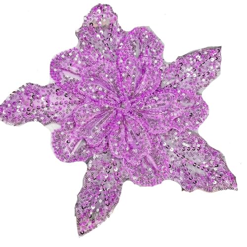 Kleidungsbrosche mit 3D-Blumenstickerei – Mehrschichtige Applikationen und große Kleidungsflicken for einen einzigartigen Stil(Lila) von YOPI