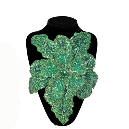 Kleidungsbrosche mit 3D-Blumenstickerei – Mehrschichtige Applikationen und große Kleidungsflicken for einen einzigartigen Stil(green) von YOPI