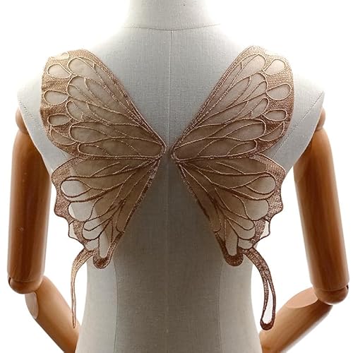 Rückenkragen Spitze Mesh Unten Stickerei Corsage Moth Rib Unterwäsche Spitzenzubehör(Gold) von YOPI