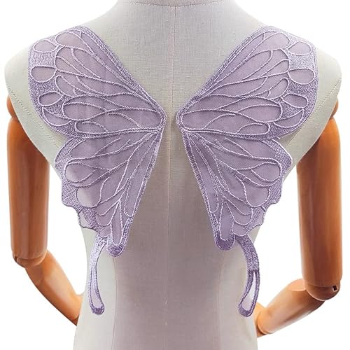 Rückenkragen Spitze Mesh Unten Stickerei Corsage Moth Rib Unterwäsche Spitzenzubehör(Lila) von YOPI