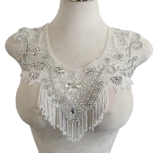 Schwere Quaste Diamant Spitze Ausschnitt Dekoration Zubehör for Kleider(Weiß) von YOPI