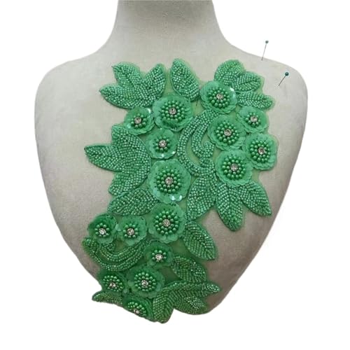 Smaragdgrüne 3D-Blumenapplikation for Ballkleider und Gesellschaftstanzkostüme – Akzente in Schwarz und Gold(Color 18) von YOPI