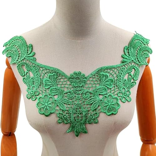 Spitze bestickt bestickt Polyester Licht Seide Corsage Kragen Blume falsche Kragen(green) von YOPI