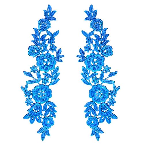Spitzenblume Polyester Filament Stickerei Blume Hohlstickerei DIY Spitzenzubehör(Royalblue) von YOPI