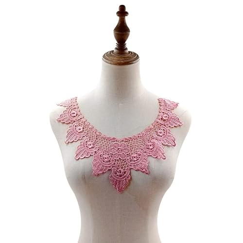 Spitzenkragen Polyester Seide Stickerei Kragen Corsage Hohl Stickerei Falscher Kragen(Purplepowder) von YOPI