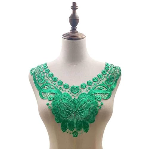 Spitzenkragen Polyester Seide Stickerei Kragen Hohl Corsage Spitze Falscher Kragen(green) von YOPI