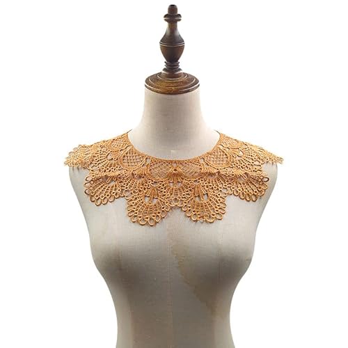 Spitzenstickerei Corsage Stickerei Kragen Polyester Seide Hohl Fake Kragen(GoldCafe) von YOPI