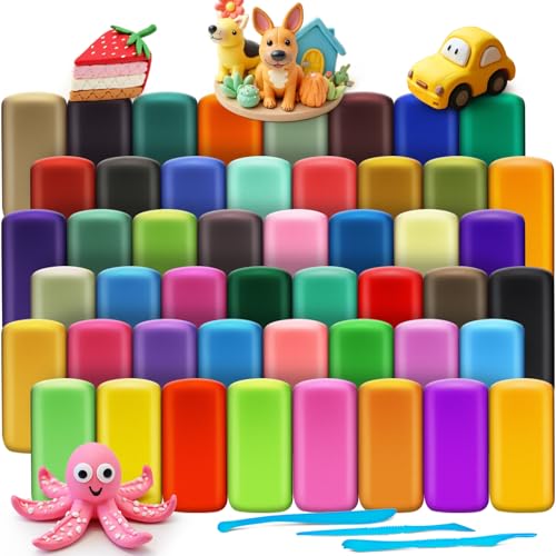 Modelliermasse-Set - 48 Farben Lufttrockener Magischer Knete für Kinder, Geschenk für Jungen und Mädchen im Alter von 3-12 Jahren Modelliermasse-Set - 48 Farben Lufttrockener Magischer Knete für Kinder, Geschenk für Jungen und Mädchen im Alter von 3-12 Jahren von YOPINSAND