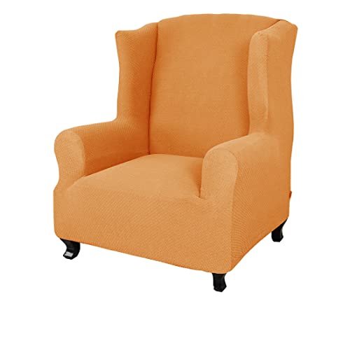 YOPOIY Hohe Dehnung weich dick Ohrensessel Überzug Klein Karierter Jacquard-Strickstoff Husse für Ohrensessel 1 Stück rutschfest für Sessel -Orange- YOPOIY Hohe Dehnung weich dick Ohrensessel Überzug Klein Karierter Jacquard-Strickstoff Husse für Ohrensessel 1 Stück rutschfest für Sessel -Orange- von YOPOIY