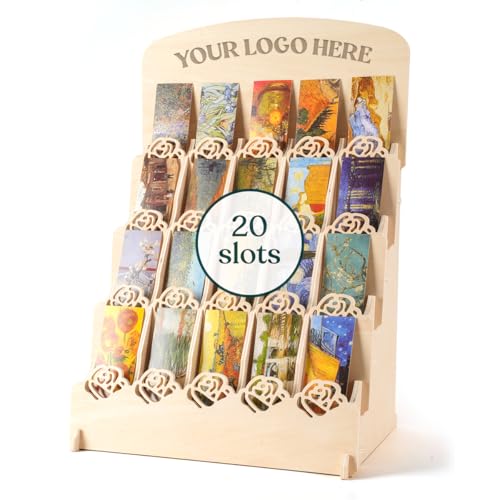 YOPPIX 20 Taschen Lesezeichen-Display-Ständer, tragbarer Lesezeichenhalter, Aufkleberhalter, Grußkarten-Display für Handwerksmessen, Verkaufsstände, Einzelhandelsgeschäft von YOPPIX