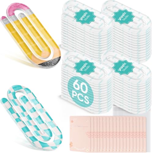 YOPPIX 60er-Set Sublimations-Büroklammern, blanko mit 60 Stück Rückenkarte, transparente Acryl-Jumbo-Büroklammern, Lesezeichen-Clips für Wärmeübertragung, Basteln, Büro-Schulbedarf, anpassbare YOPPIX 60er-Set Sublimations-Büroklammern, blanko mit 60 Stück Rückenkarte, transparente Acryl-Jumbo-Büroklammern, Lesezeichen-Clips für Wärmeübertragung, Basteln, Büro-Schulbedarf, anpassbare von YOPPIX