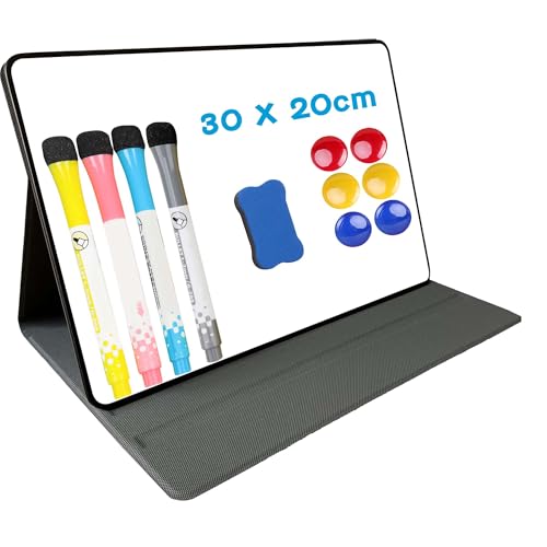 YORFULL Klein Whiteboard Magnetisch, A4 White board Abwischbar, Faltbares Tragbares Magnettafel Kleiner mit 4 Whiteboard-Stiften, 6 Magneten, 1 Radiergummi, für Haus, Büro, Schule, 30 x 20 cm YORFULL Klein Whiteboard Magnetisch, A4 White board Abwischbar, Faltbares Tragbares Magnettafel Kleiner mit 4 Whiteboard-Stiften, 6 Magneten, 1 Radiergummi, für Haus, Büro, Schule, 30 x 20 cm von YORFULL