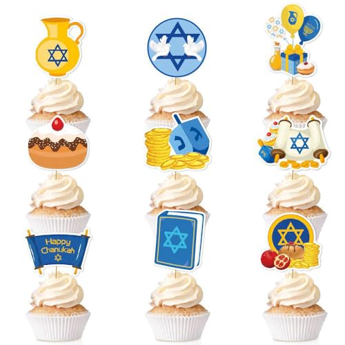 Hanukkah-Kuchendekoration Hanukkah-Party-Kuchendekoration Hanukkah-Party-Festtagsdessert – Jüdische Festtagsdessertdekoration von YORISMAL