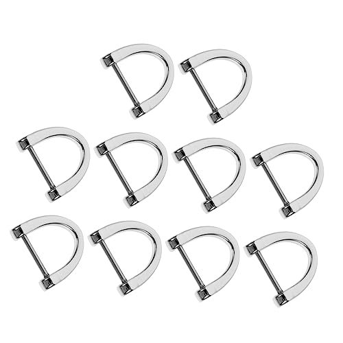 10Stücke D Förmige Ringe Teiliges Hochwertigem Langlebige Schlüsselhalter für Taschen und DIY Projekte Silberne Karabinerhaken für Anwendungen von YOSADIER