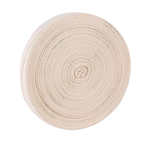 YOSADIER 1 Rolle Baumwollband Verpackungsbänder Umreifung Baumwolle Gepäck Reisen Nähen Tasche Wickeln Gewebte Schleife Fischgrätenmuster Bindung Tuch Lang Geschenkband Weißes Band Beige von YOSADIER