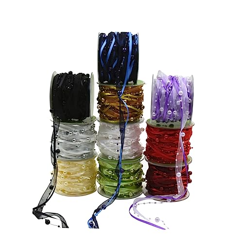 YOSADIER 1 Rolle Blumenstraußbänder für Paket hochzeitsdekoration wedding decoration festivalbänder Festliche Bänder Perlen Seide Stoff Hochzeitsband Piyester-Gurtbänder für Partys Silver YOSADIER 1 Rolle Blumenstraußbänder für Paket hochzeitsdekoration wedding decoration festivalbänder Festliche Bänder Perlen Seide Stoff Hochzeitsband Piyester-Gurtbänder für Partys Silver von YOSADIER