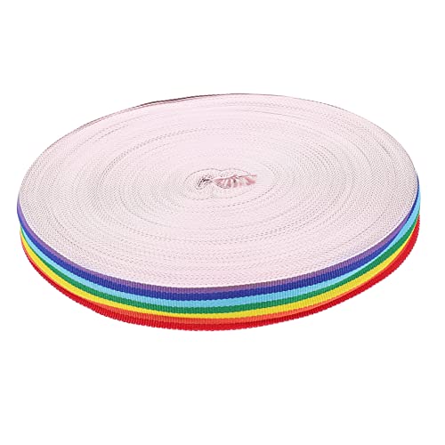 YOSADIER 1 Rolle Bunte Regenbogen Bandrolle Mehrfarbiges Tragbares Dekorationsband für DIY Projekte Yards für Geschenkverpackungen Basteln Hochzeiten und Kindergeburtstage von YOSADIER