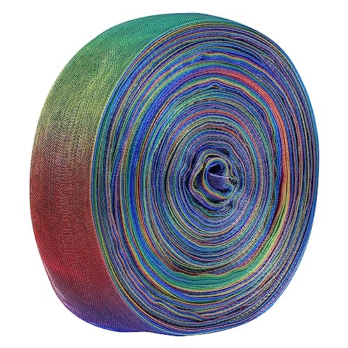 YOSADIER 1 Rolle Farbverlauf Schnee Schleife Dekoration Pastell Für Band Band Farbig Dekorativ Regenbogen-satinband Diy Liefert Regenbogen-chiffonband Polyester Colorful von YOSADIER