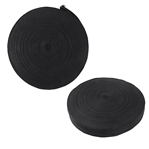 YOSADIER 1 Rolle Festes Farbband Lang Schleife Gepäckgurte Wickeln Spulenbänder Nähen Flachbänder Nähen Bund Gürtel Tasche Stichworte Köper Baumwolle Breit Kleidungsband Baumwollband Black von YOSADIER