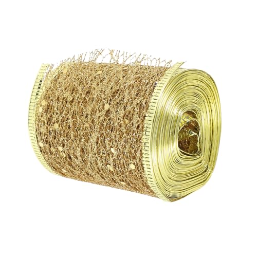 YOSADIER 1 Rolle Glitzerndes Netzband für DIY Geschenkverpackung Hochwertiges Dekorationsband Gold für Hochzeiten Geburtstagsfeiern und Kreative Bastelprojekte YOSADIER 1 Rolle Glitzerndes Netzband für DIY Geschenkverpackung Hochwertiges Dekorationsband Gold für Hochzeiten Geburtstagsfeiern und Kreative Bastelprojekte von YOSADIER