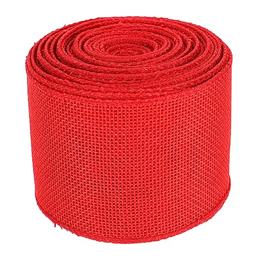 YOSADIER 1 Rolle Gurtbandimitat aus Leinen Sackleinenband Sackleinenkabelband Bänder für Handwerk Party ausgefranstes Band rustikales Band Bastelband machen Bänder zum Basteln Polyester rot YOSADIER 1 Rolle Gurtbandimitat aus Leinen Sackleinenband Sackleinenkabelband Bänder für Handwerk Party ausgefranstes Band rustikales Band Bastelband machen Bänder zum Basteln Polyester rot von YOSADIER