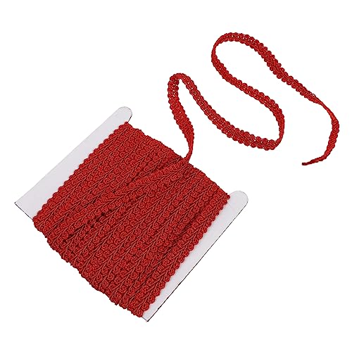 YOSADIER 1 Rolle wellige Spitze Zierleiste zum Nähen Stoffbesatz Welle geflochten geflecht trimmen selber machen gardinen Zopfband zum Nähen Bekleidungsverkleidung Zierleisten Polyester rot von YOSADIER
