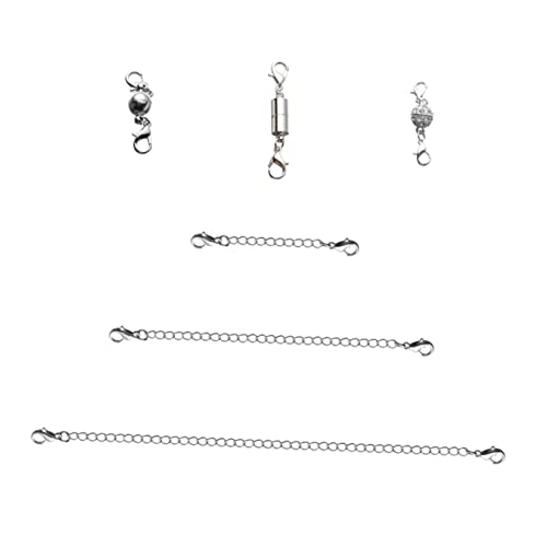 YOSADIER 1 Satz 12 Stücke DIY -Halskette armband zubehör schmuckherstellung zubehör silberne Halskettenkette Schmuckverschluss mit doppelter Öffnung armschlinge Magnetschnalle der Halskette von YOSADIER