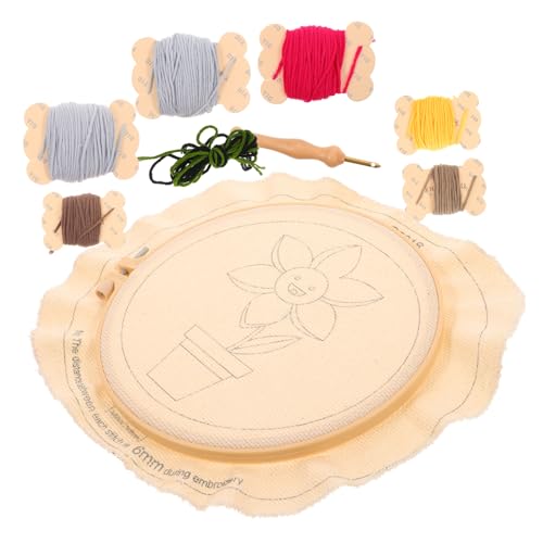 YOSADIER 1 Satz Handgemachtes Stickerei DIY Set mit Punch Nadel Blumenmuster Kreative Materialien für Anfänger und Kunsthandwerk Zubehör für Dekoration und Personalisierte Wandkunst von YOSADIER