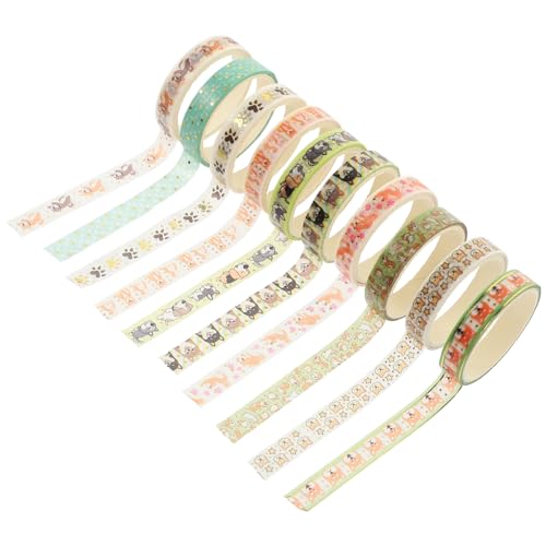 YOSADIER 10 Rollen Washi Tape für Scrapbooking Dekorative Klebebänder mit Goldener Prägung für Handbücher Tagebücher Alben und DIY Projekte Vielseitig Einsetzbar und Einfach Anzuwenden von YOSADIER