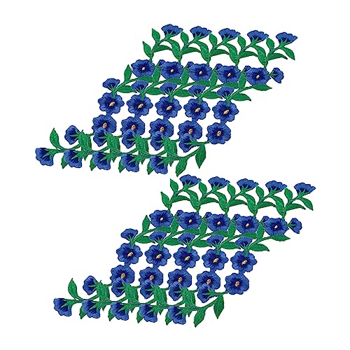 YOSADIER 10 Stück Gestickte Stoffapplikation gestickte Flecken für Kleidung Patch Stoffblumen Blumennähen auf Flecken für Kleidung Blumenapplikation zum Nähen Polyester Blue von YOSADIER