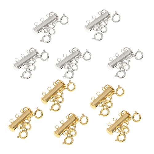 YOSADIER 10 Stück Halskette Distanzverschluss Mehrstrangige Halskettenverschlüsse Schmuckzubehör für mehrschichtige Halsketten magnetisches Rohrschloss Armbandverbinder von YOSADIER