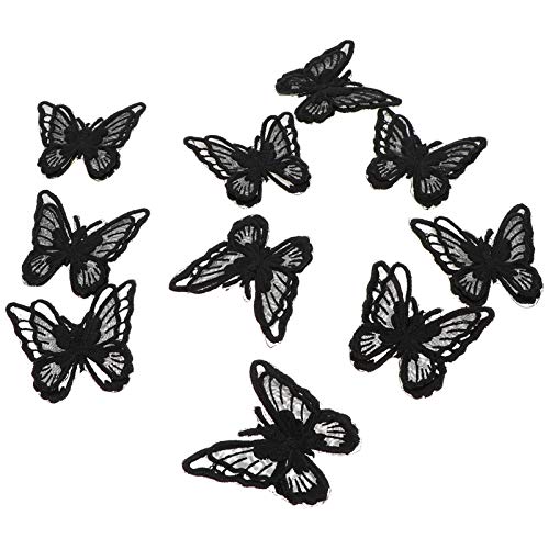 YOSADIER 10 Stück Kreative Stickerei Schmetterlings Patches zum Aufbügeln und Nähen für Kleidung Handgemachte DIY Applikationen Schwarz für Dekoration und Reparatur YOSADIER 10 Stück Kreative Stickerei Schmetterlings Patches zum Aufbügeln und Nähen für Kleidung Handgemachte DIY Applikationen Schwarz für Dekoration und Reparatur von YOSADIER