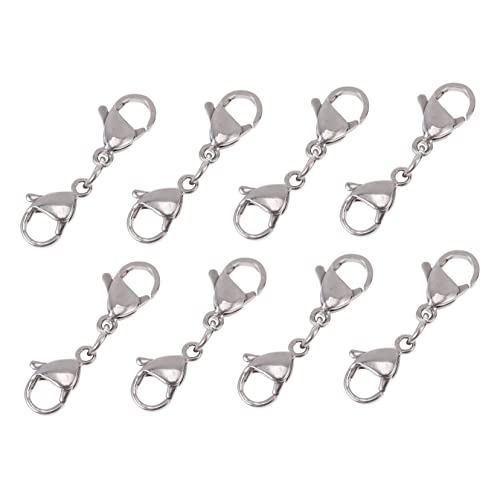 YOSADIER 10 Stück Lobster Clasp Kettenverschluss für Diy Schmuck Robuste Armbandverlängerung für Armbänder und Schlüsselanhänger Stahlfarbe von YOSADIER