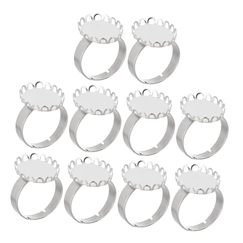 YOSADIER 10 Stück Ringhalter Schwarz Schlüssel für Ringe klein schmuckherstellung schmuck machen Schmuck DIY Schmuckzubehör Ringdesign DIY-Ring-Ergebnisse Ringschmuckhalter Rostfreier Stahl von YOSADIER