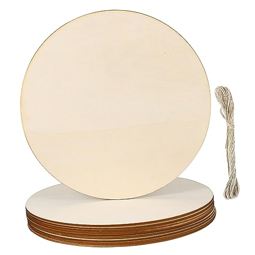 YOSADIER 10 Stück Runde Holzscheiben Naturholz mit Ropes für DIY Bastelprojekte Malerei und Dekoration Unbehandelte Holzplatten für Hochzeiten und Feiern YOSADIER 10 Stück Runde Holzscheiben Naturholz mit Ropes für DIY Bastelprojekte Malerei und Dekoration Unbehandelte Holzplatten für Hochzeiten und Feiern von YOSADIER