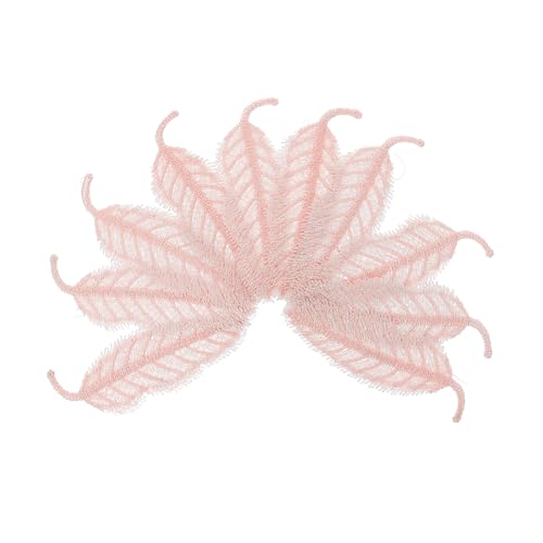 YOSADIER 10 Stück Spitzenapplikationen Blattmotiv für DIY Kleidung Bestickte Spitzenverzierungen für Handwerk und Mode Elegant und Vielseitig Zartem Rosé von YOSADIER