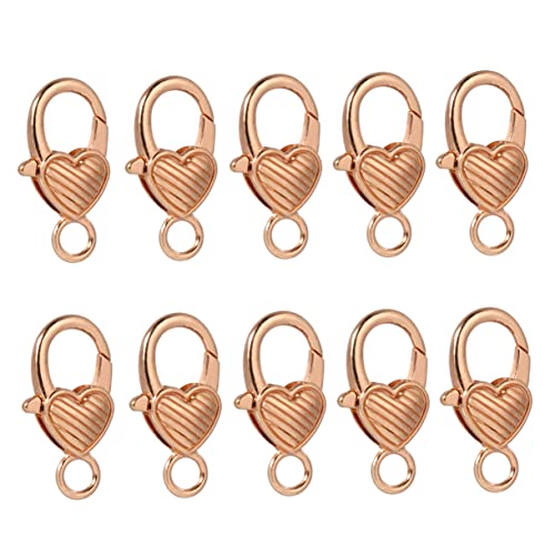YOSADIER 10 Stück Teiliges Herzförmiger Lobster Clasp Vintage Schmuckverschluss Sicherem Legierungsmaterial für Taschen Armbänder und Diy Goldfarbe YOSADIER 10 Stück Teiliges Herzförmiger Lobster Clasp Vintage Schmuckverschluss Sicherem Legierungsmaterial für Taschen Armbänder und Diy Goldfarbe von YOSADIER