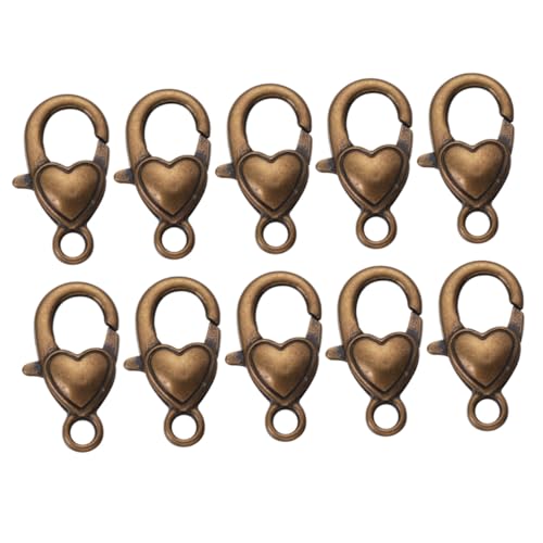YOSADIER 10 Stück Teiliges Legierungs Lobster Verschluss mit Herzmuster Langlebige Schmuckverschluss Clips für DIY Halsketten Armbänder Schlüsselanhänger und Taschenzubehör Antike Bronze YOSADIER 10 Stück Teiliges Legierungs Lobster Verschluss mit Herzmuster Langlebige Schmuckverschluss Clips für DIY Halsketten Armbänder Schlüsselanhänger und Taschenzubehör Antike Bronze von YOSADIER