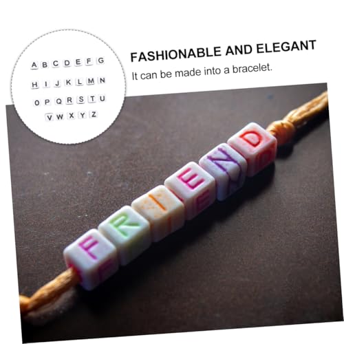 YOSADIER 100 Stück Alphabet-perlen Buchstabenperlen Für Armbänder Perlen Zum Basteln Würfelbuchstabenperlen Quadratische Buchstabenperlen Flache Buchstabenperlen Alphabetperlen Acryl Weiß von YOSADIER